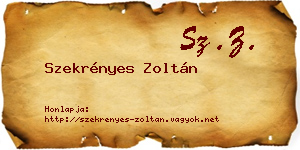Szekrényes Zoltán névjegykártya